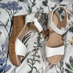Journee Collection White Cork Wedges